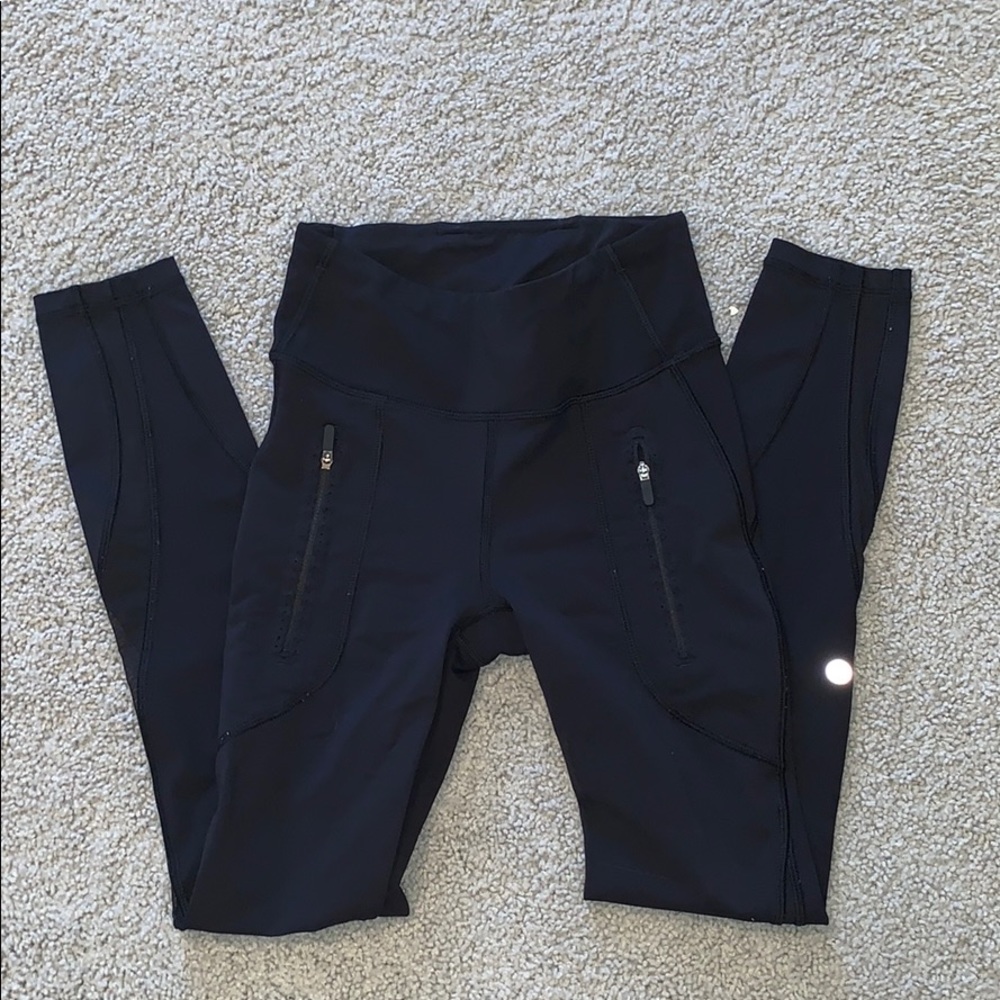 Black mesh lulu lemon leggings